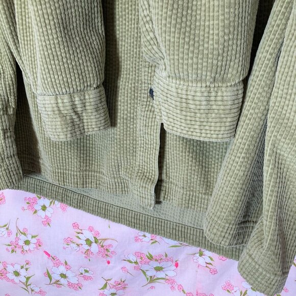 vtg vintage ll bean corduroy  shacket  90s cottage core grandma celery green - Picture 7 of 8